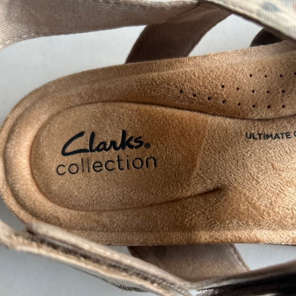 New Clarks Crean Green Pink Textile Rubber Outsole Sandals size 7.5 - Picture 11 of 13